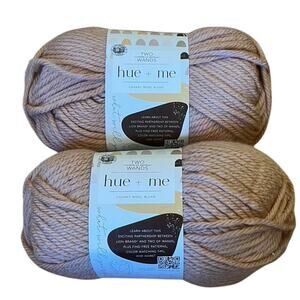 2 skeins of Lion Brand Yarn Hue + Me Bulky Yarn Rose Water Acrylic Wool 4.4oz Ea
